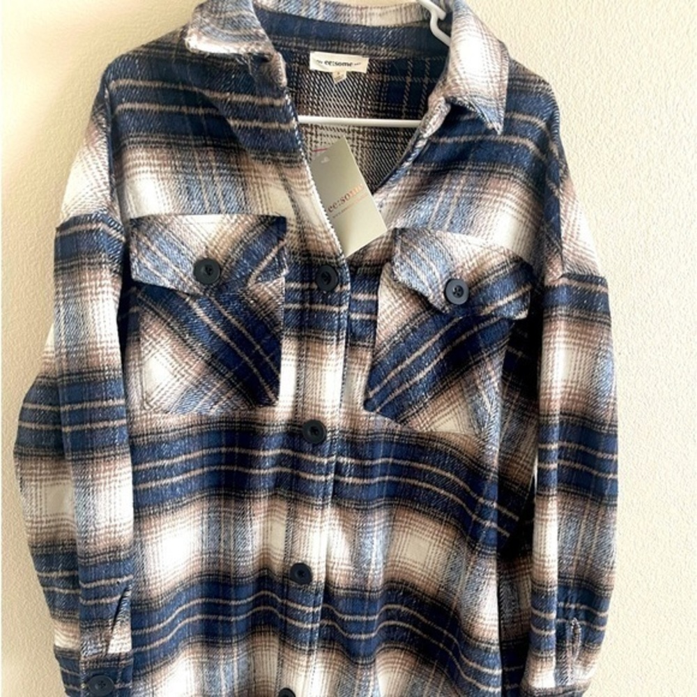 NWT EE:SOME Plaid Flannel Shacket Dress‎